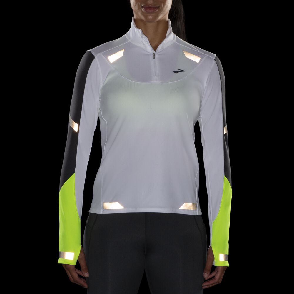 Chaquetas Brooks Run Visible 1/2 Zip Mujer Blancas | CR50914