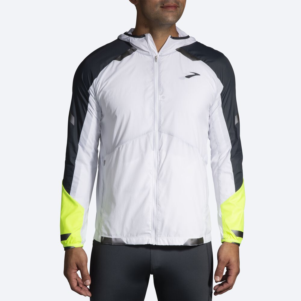 Chaquetas Brooks Run Visible Convertible Hombre Blancas | CR15963