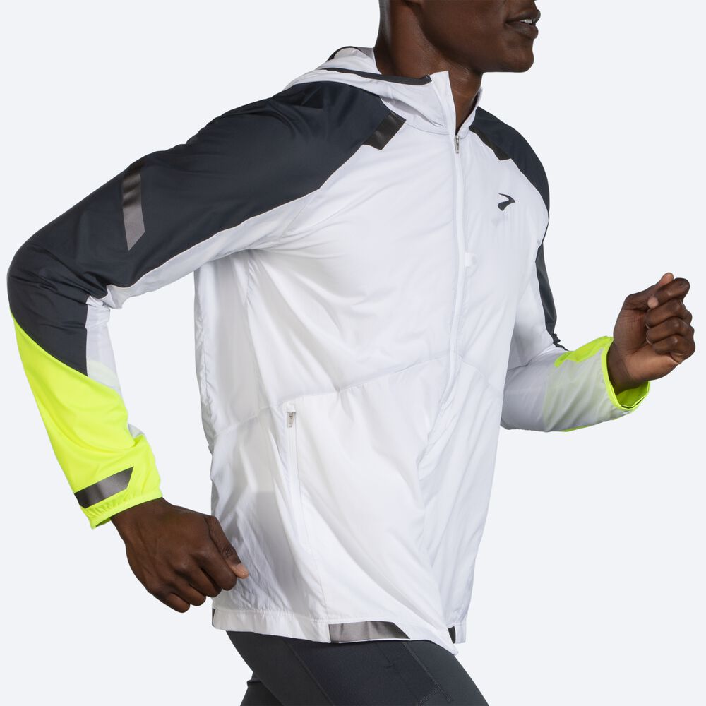 Chaquetas Brooks Run Visible Convertible Hombre Blancas | CR15963