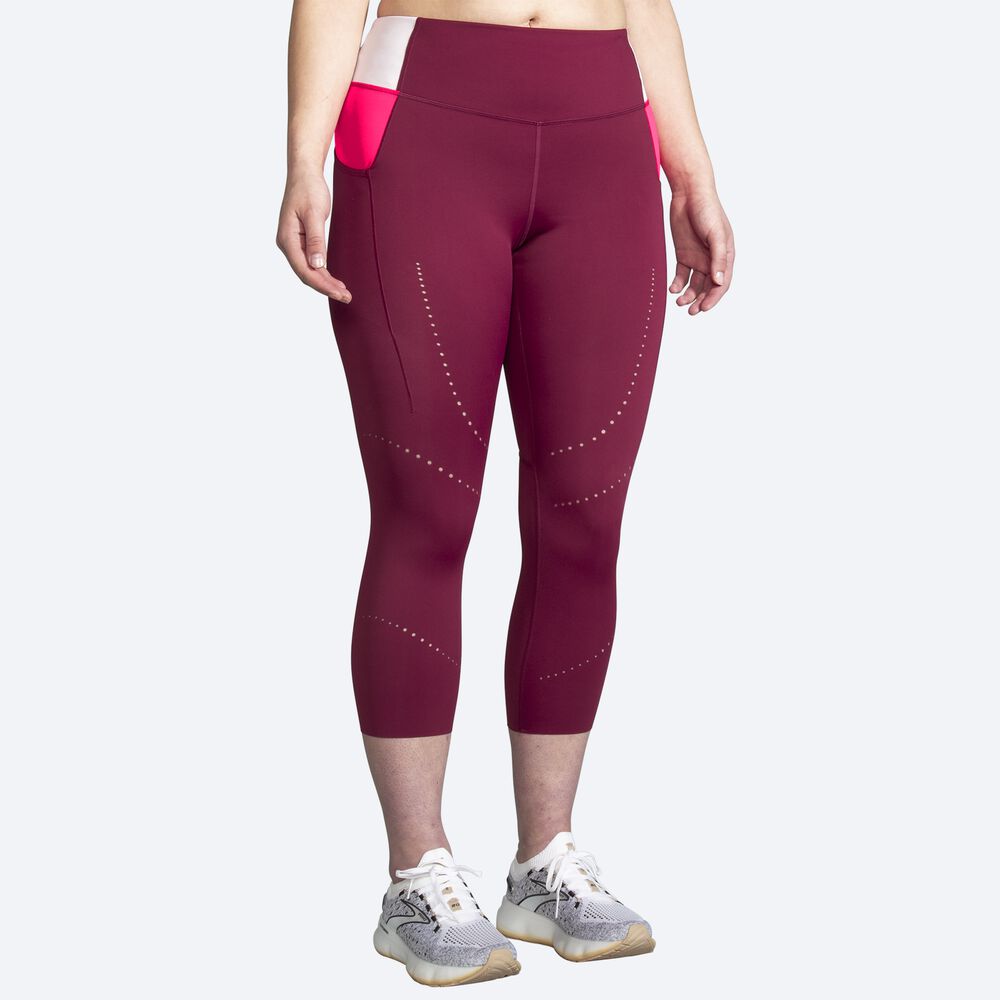 Mallas Brooks Method 3/4 Tight Mujer Burdeos/Rosas | CR21495