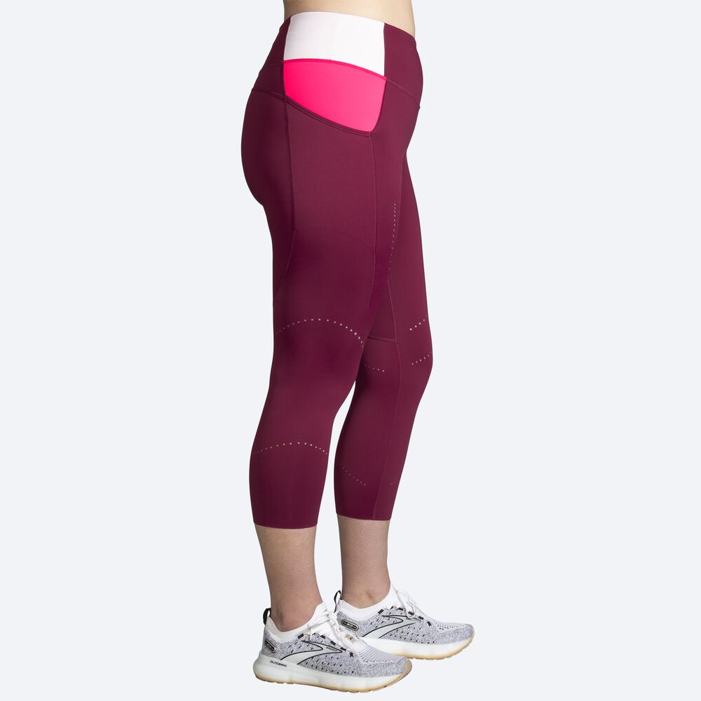 Mallas Brooks Method 3/4 Tight Mujer Burdeos/Rosas | CR21495