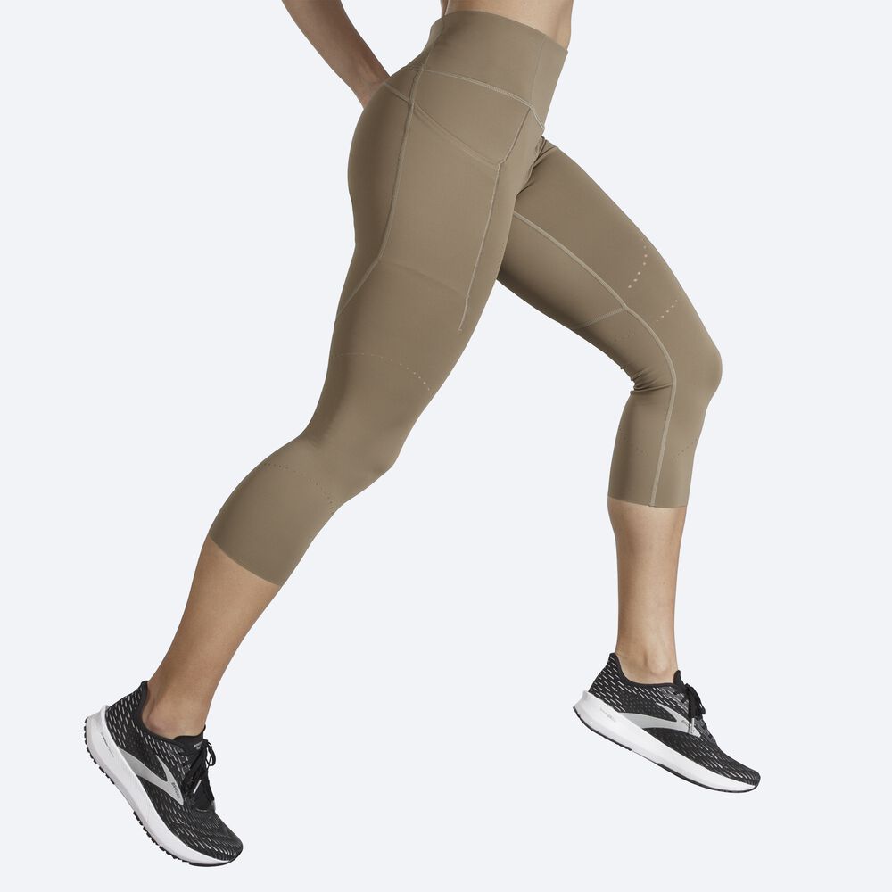 Mallas Brooks Method 3/4 Tight Mujer Kaki | CR41386