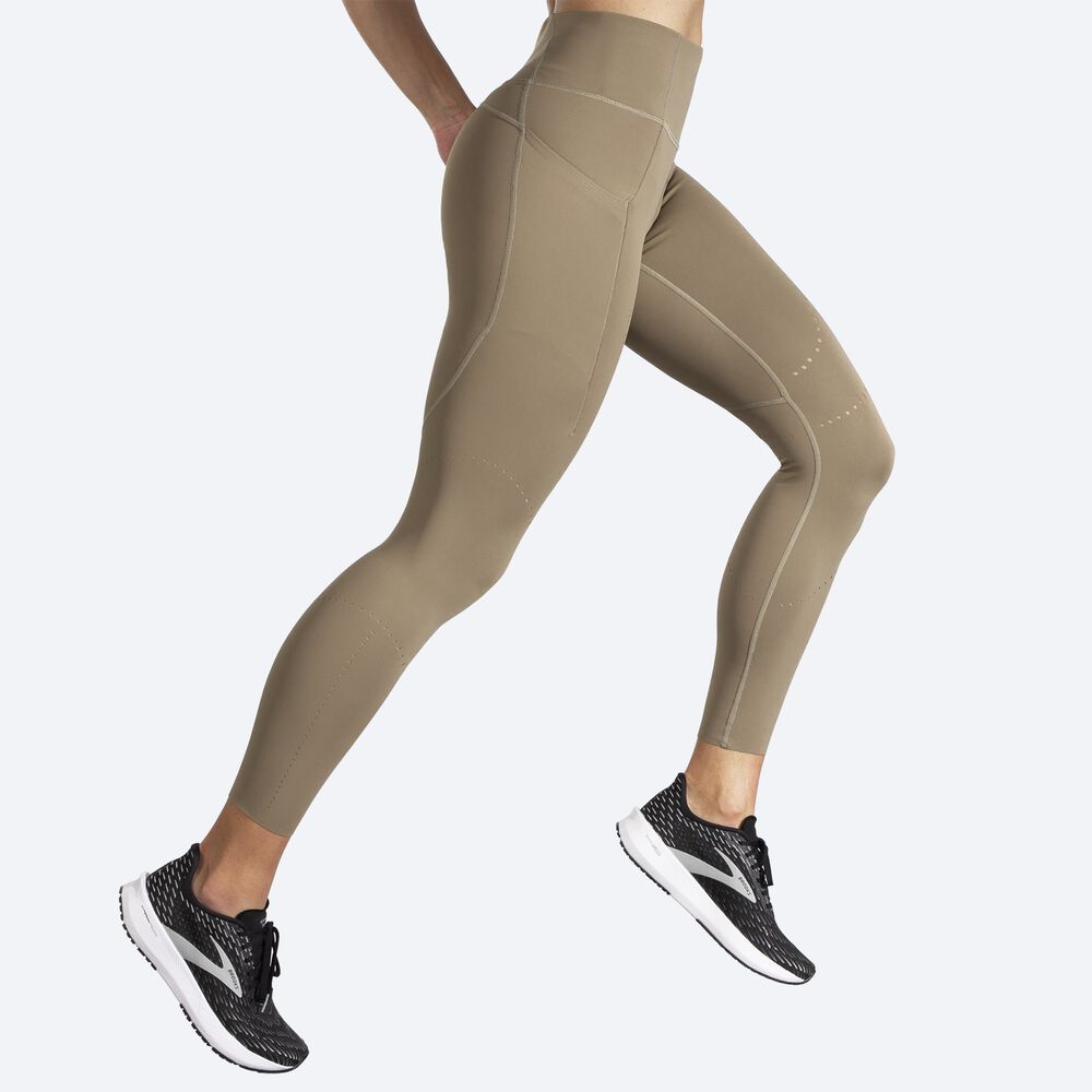 Mallas Brooks Method 7/8 Tight Mujer Kaki | CR73198