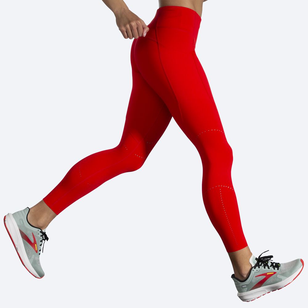 Mallas Brooks Method 7/8 Tight Mujer Rojas | CR87015