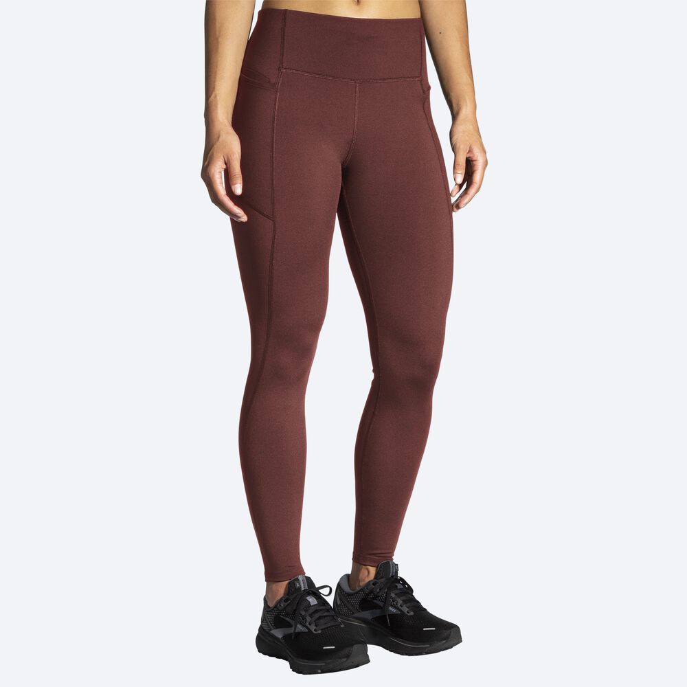 Mallas Brooks Moment Tight Mujer Chocolate | CR69152