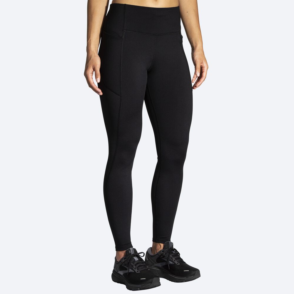 Mallas Brooks Moment Tight Mujer Negras | CR10453