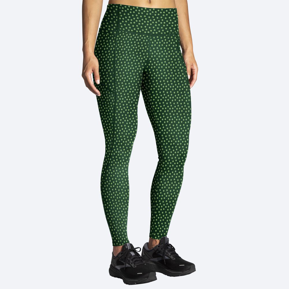 Mallas Brooks Moment Tight Mujer Verde | CR65198