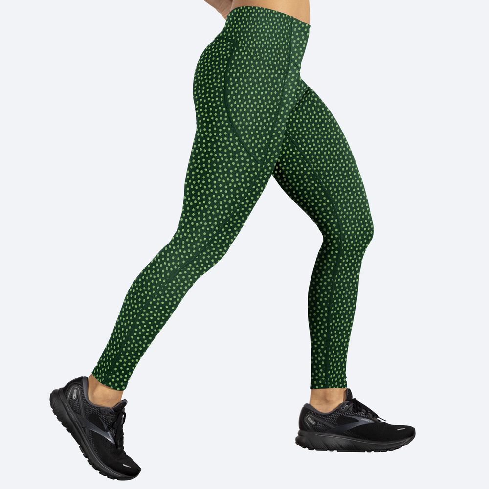 Mallas Brooks Moment Tight Mujer Verde | CR65198