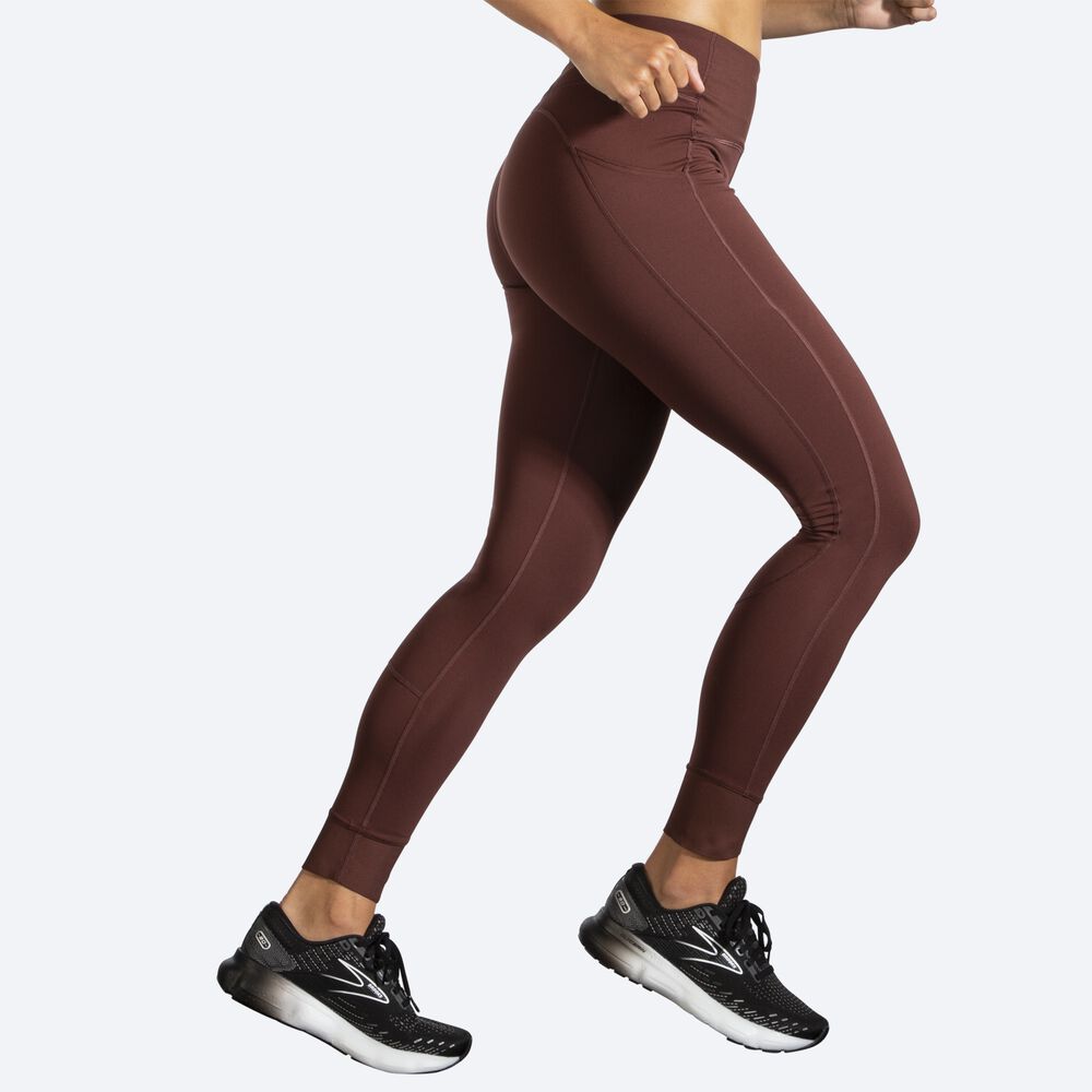 Mallas Brooks Momentum Thermal Tight Mujer Chocolate | CR52683