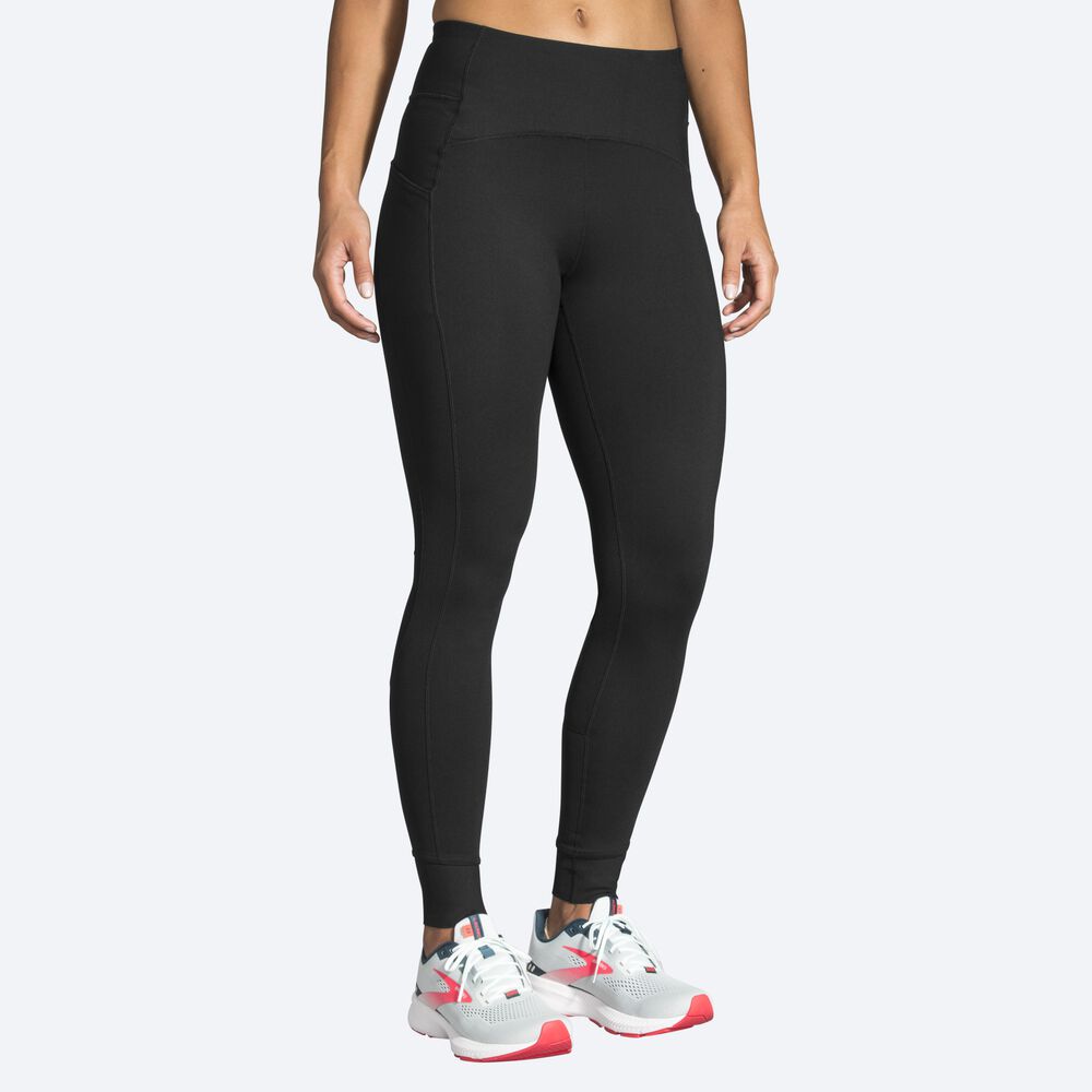 Mallas Brooks Momentum Thermal Tight Mujer Negras | CR84031