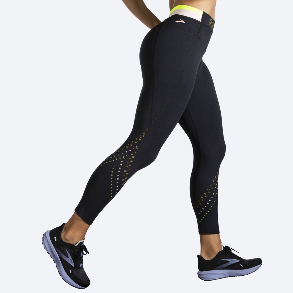 Mallas Brooks Run Within 7/8 Tight Mujer Negras | CR70586