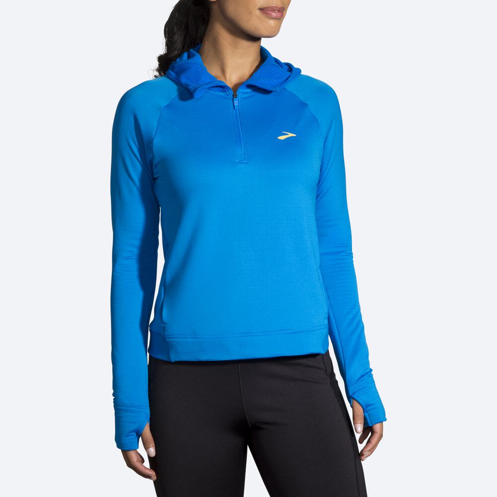 Sudadera Con Capucha Brooks Notch Thermal Mujer Azules | CR15627