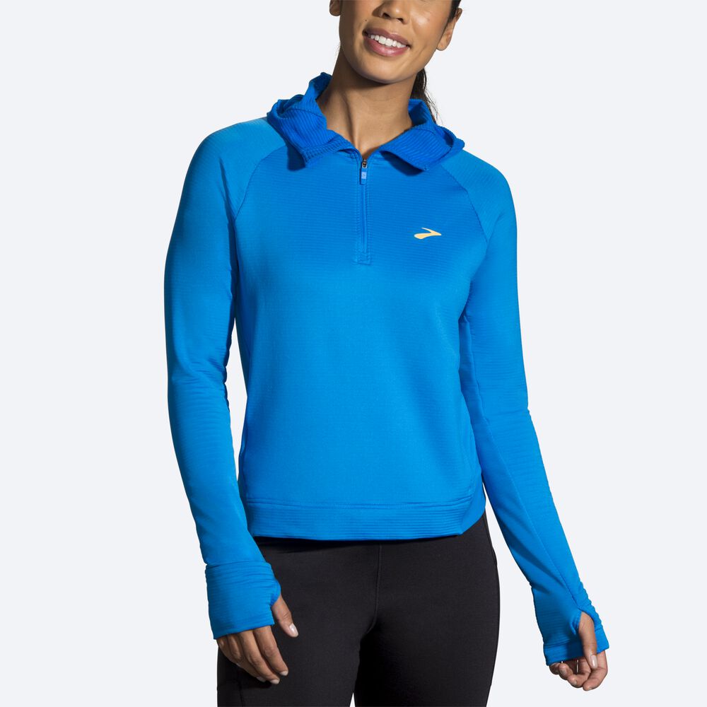 Sudadera Con Capucha Brooks Notch Thermal Mujer Azules | CR15627