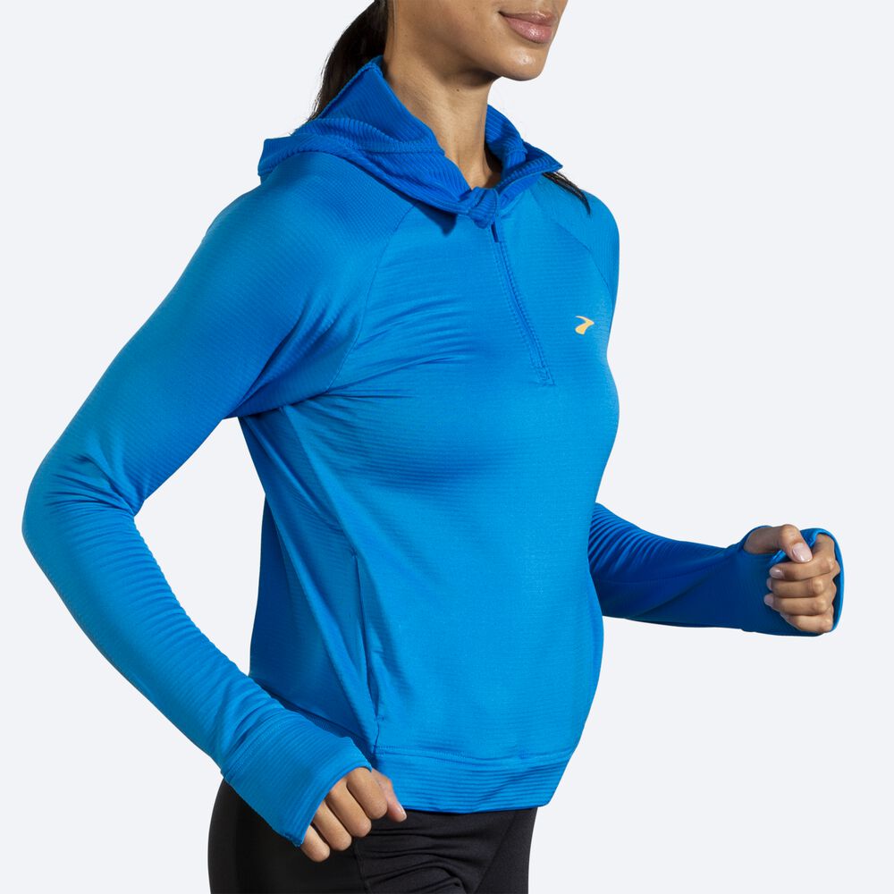 Sudadera Con Capucha Brooks Notch Thermal Mujer Azules | CR15627