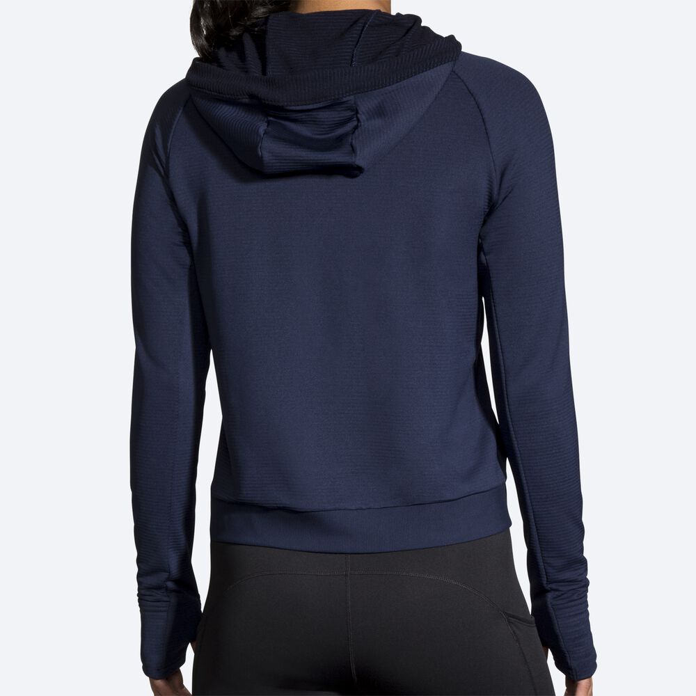 Sudadera Con Capucha Brooks Notch Thermal Mujer Azul Marino | CR18430