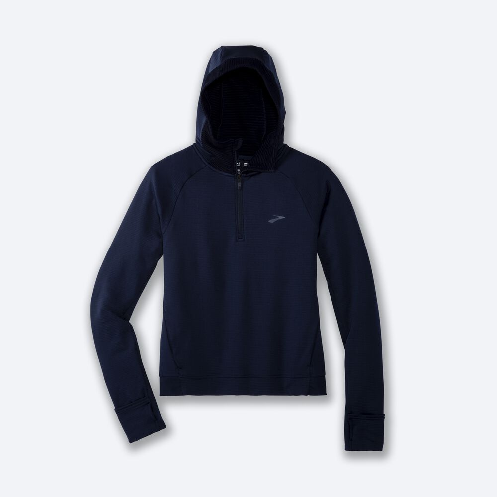 Sudadera Con Capucha Brooks Notch Thermal Mujer Azul Marino | CR18430