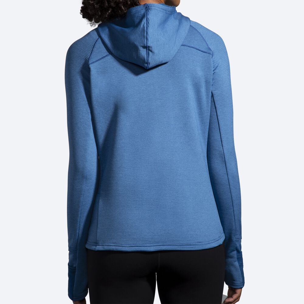 Sudadera Con Capucha Brooks Notch Thermal 2.0 Mujer Azules Gris | CR49732