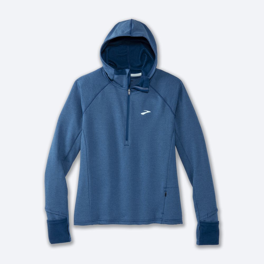 Sudadera Con Capucha Brooks Notch Thermal 2.0 Mujer Azules Gris | CR49732