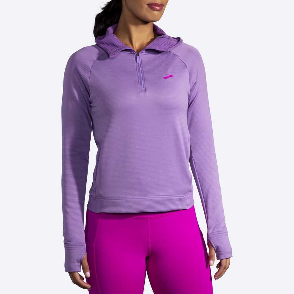 Sudadera Con Capucha Brooks Notch Thermal Mujer Moradas | CR56382