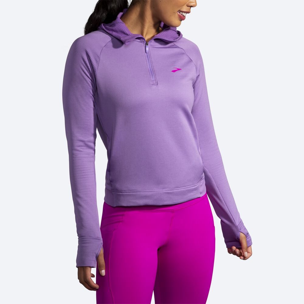 Sudadera Con Capucha Brooks Notch Thermal Mujer Moradas | CR56382