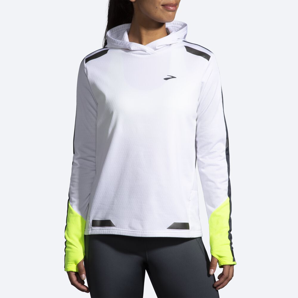 Sudadera Con Capucha Brooks Run Visible Thermal Mujer Blancas | CR87625