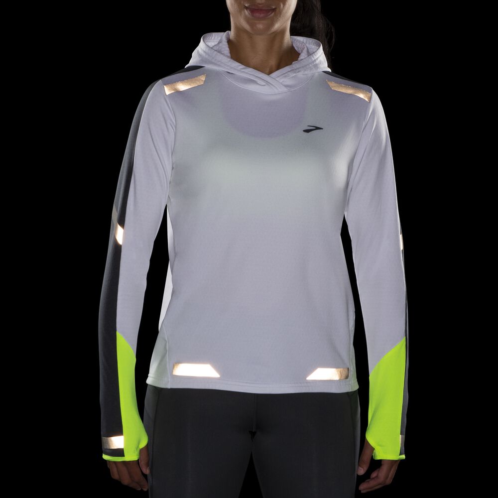 Sudadera Con Capucha Brooks Run Visible Thermal Mujer Blancas | CR87625