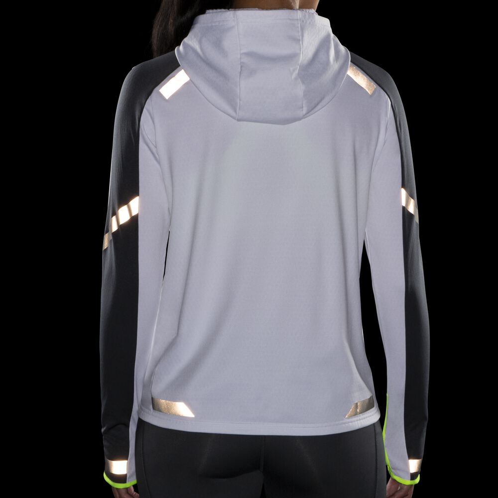 Sudadera Con Capucha Brooks Run Visible Thermal Mujer Blancas | CR87625