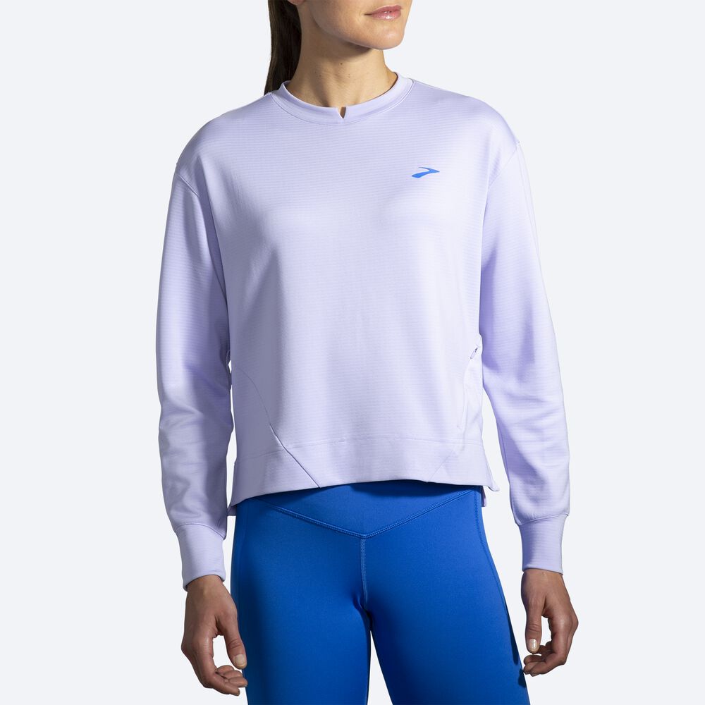 Sudaderas Brooks Run Within Mujer Moradas Gris | CR58641