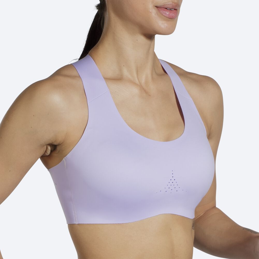 Sujetadores Deportivos Brooks Dare Crossback Run Bra 2.0 Mujer Moradas Gris | CR21649