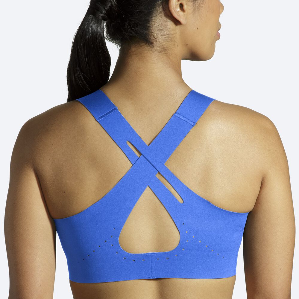 Sujetadores Deportivos Brooks Dare Crossback Run Bra 2.0 Mujer Azules/Doradas | CR26471