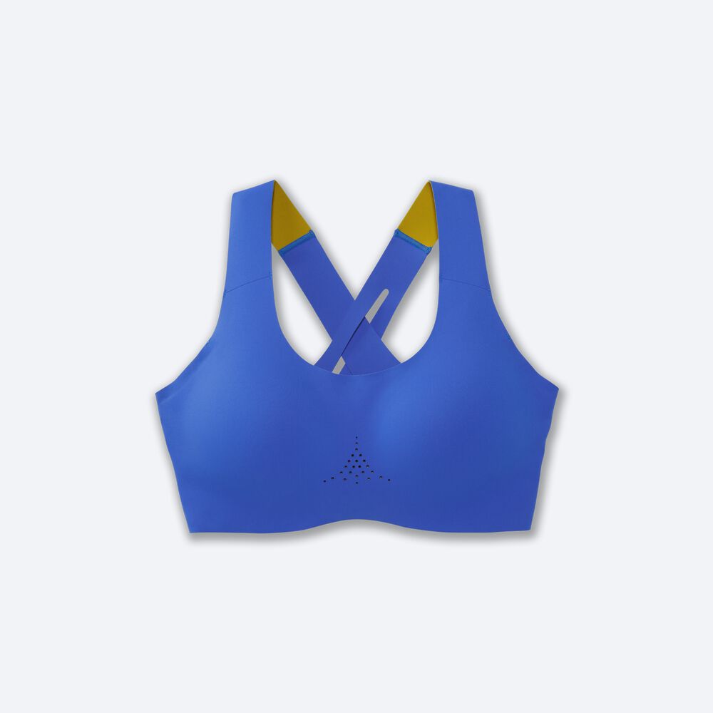 Sujetadores Deportivos Brooks Dare Crossback Run Bra 2.0 Mujer Azules/Doradas | CR26471