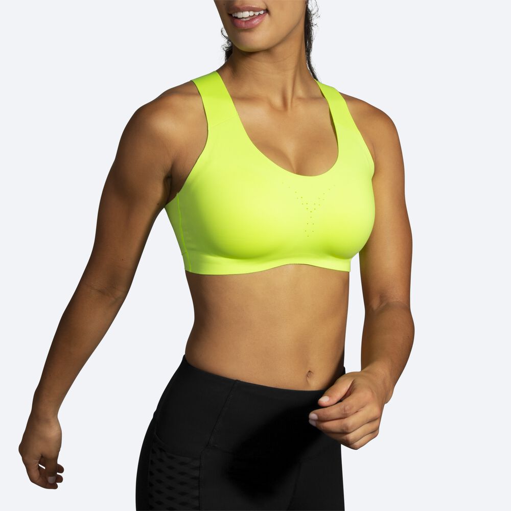 Sujetadores Deportivos Brooks Dare Crossback Run Bra Mujer Amarillo | CR37518