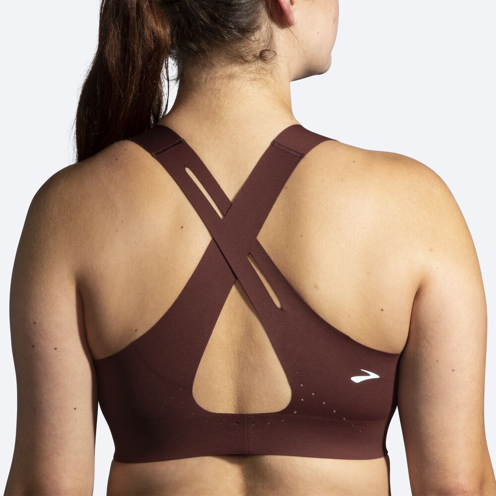 Sujetadores Deportivos Brooks Dare Crossback Run Bra 2.0 Mujer Chocolate/Cobra | CR50934