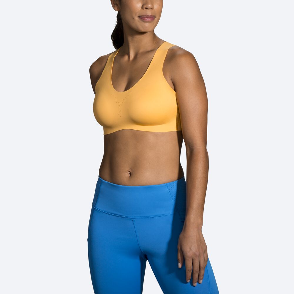 Sujetadores Deportivos Brooks Dare Crossback Run Bra Mujer Amarillo | CR82136