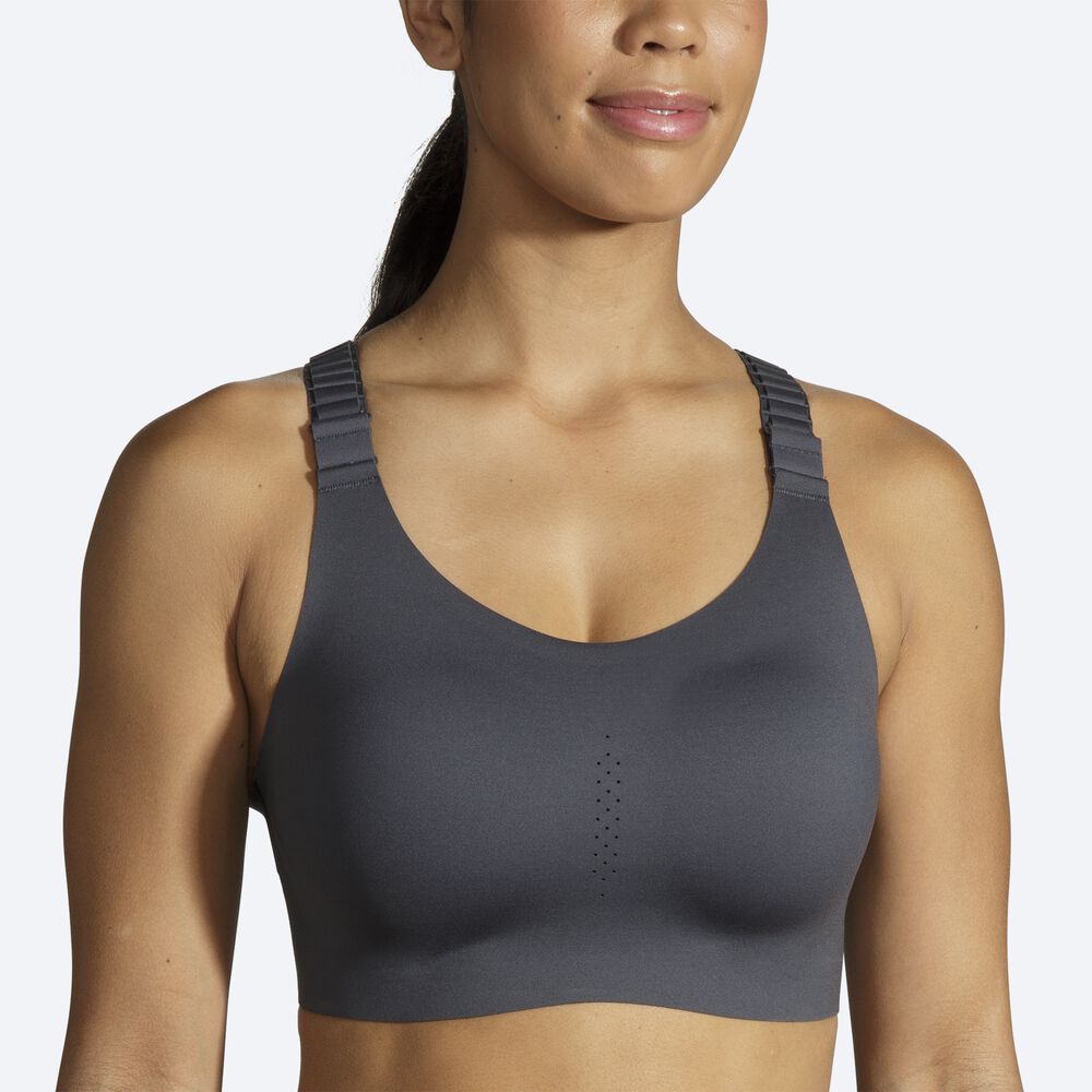 Sujetadores Deportivos Brooks Dare Racerback Run Bra 2.0 Mujer Gris | CR45192