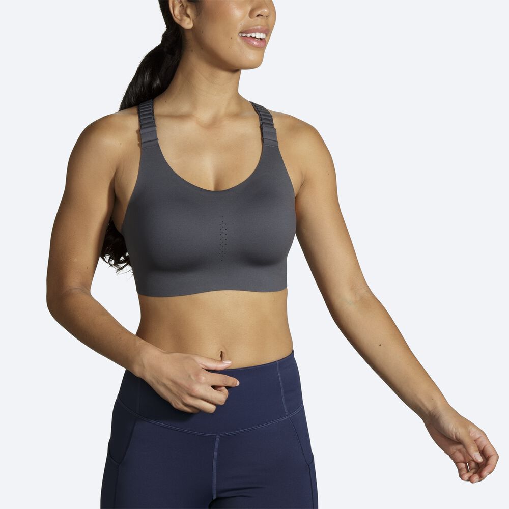 Sujetadores Deportivos Brooks Dare Racerback Run Bra 2.0 Mujer Gris | CR45192