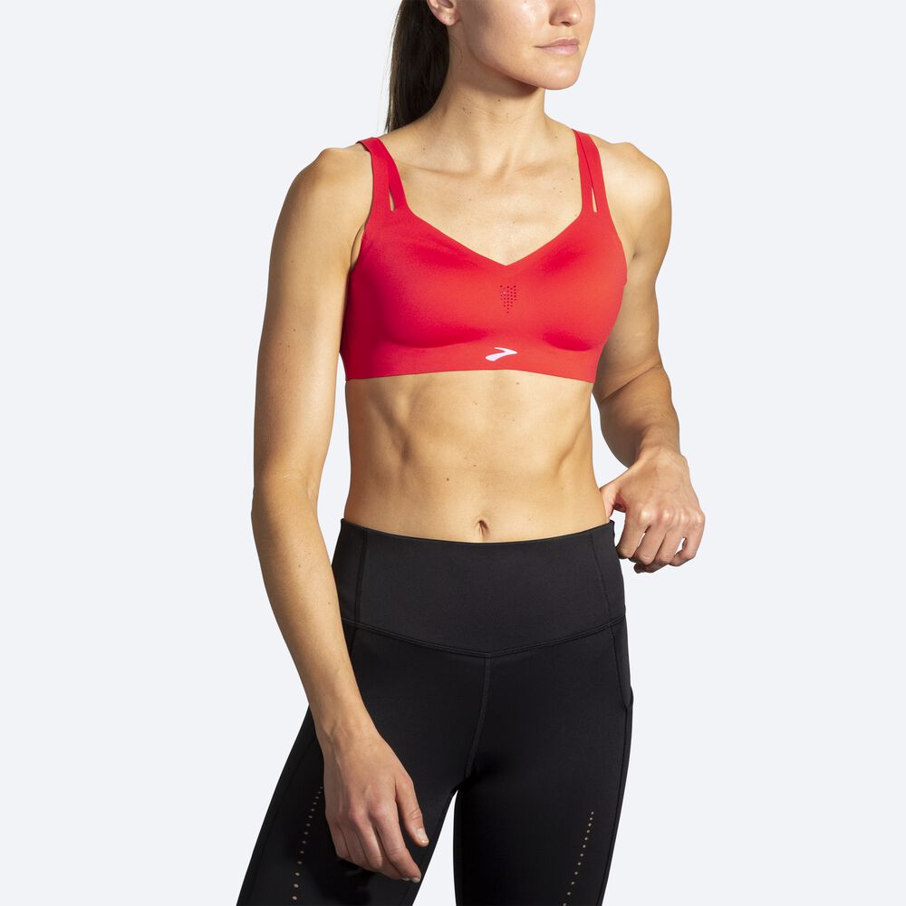 Sujetadores Deportivos Brooks Dare Strappy Run Bra Mujer Rojas | CR81062