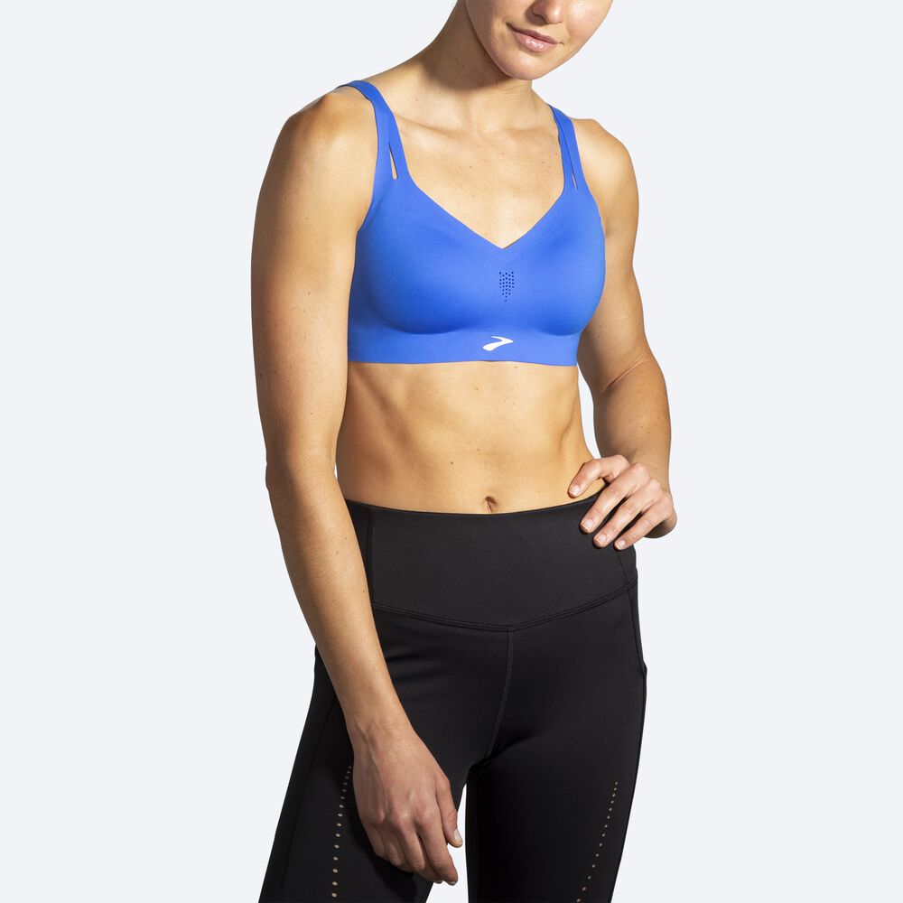 Sujetadores Deportivos Brooks Dare Strappy Run Bra Mujer Azules | CR84193