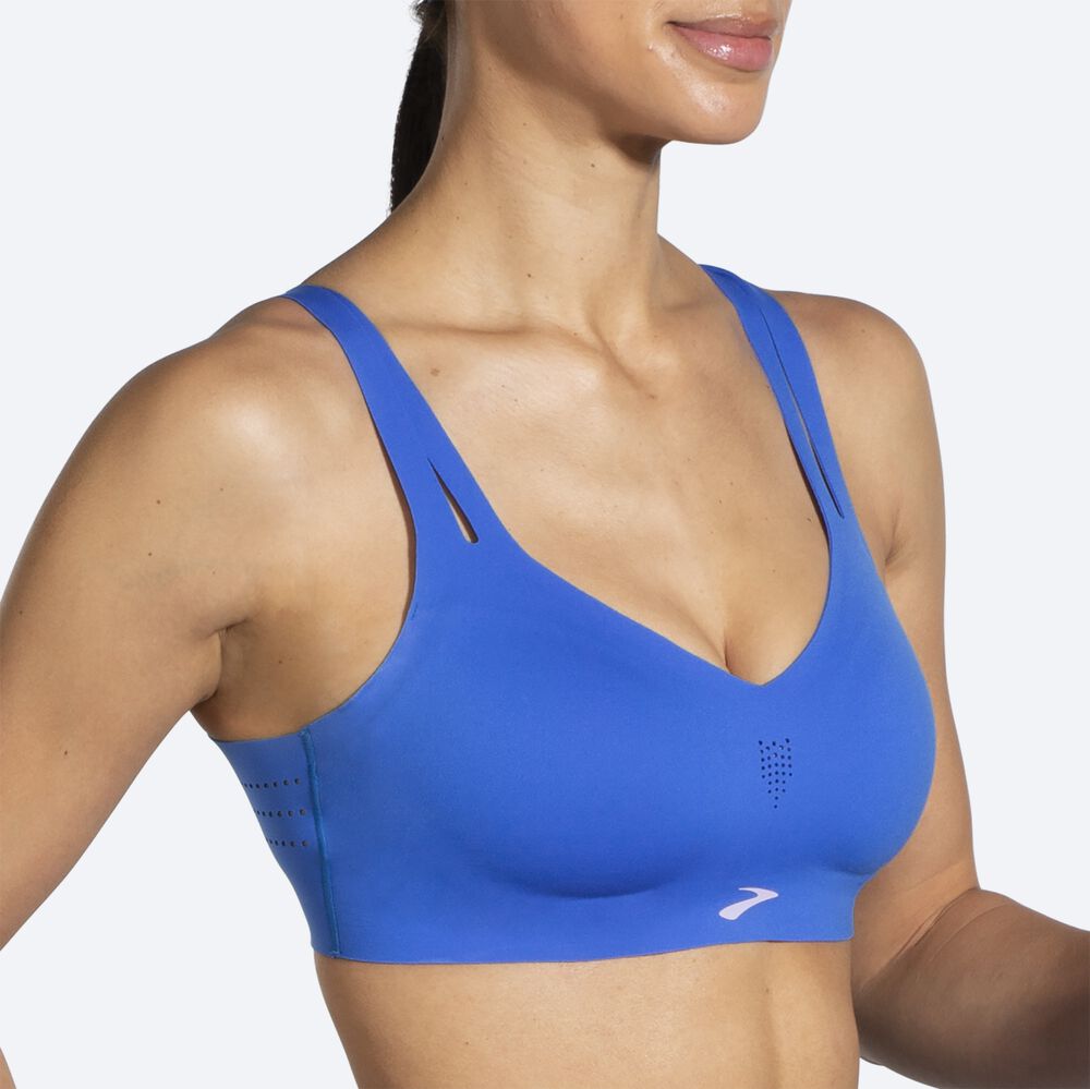 Sujetadores Deportivos Brooks Dare Strappy Run Bra Mujer Azules | CR84193