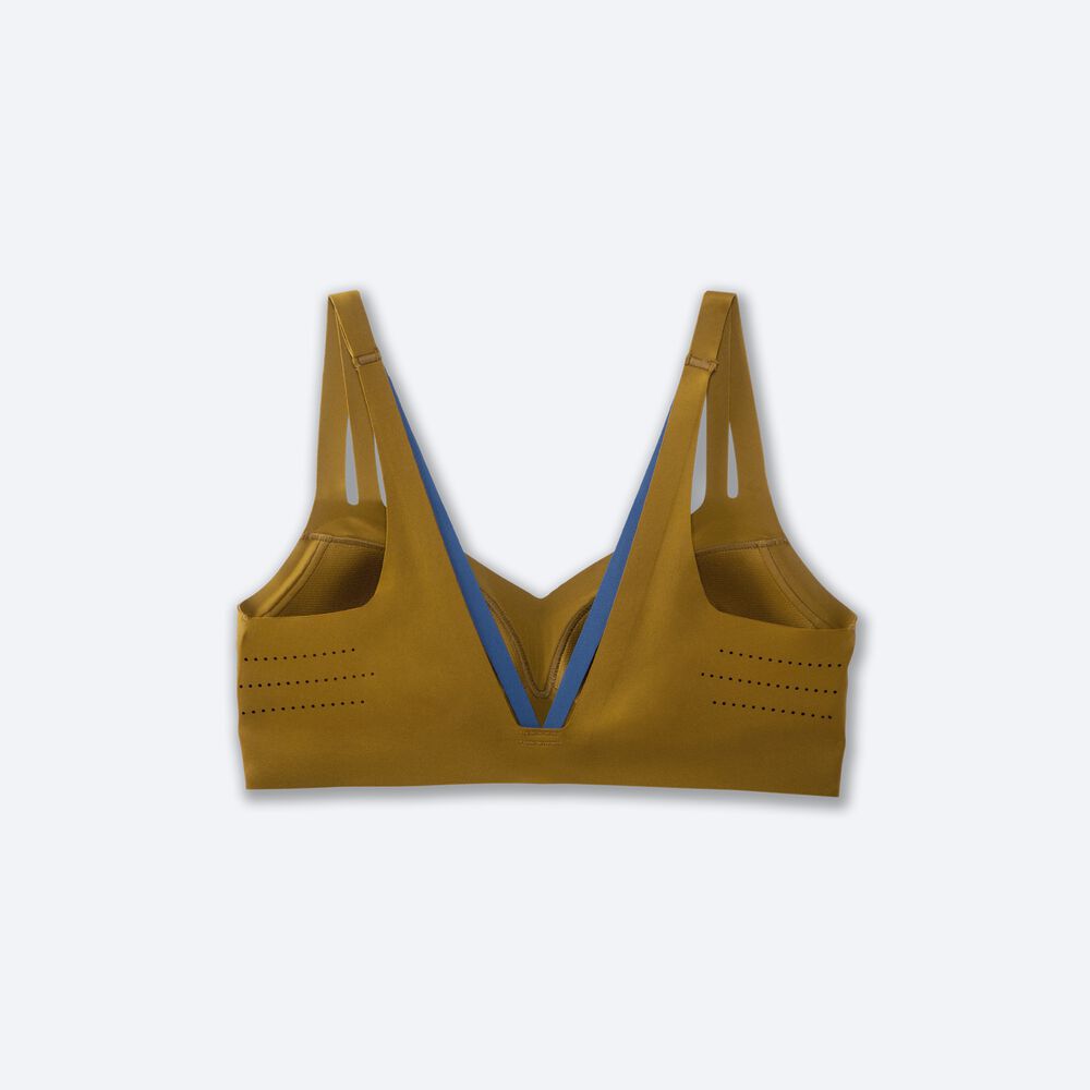 Sujetadores Deportivos Brooks Dare Strappy Run Bra Mujer Verde Oliva/Azules Gris | CR89052