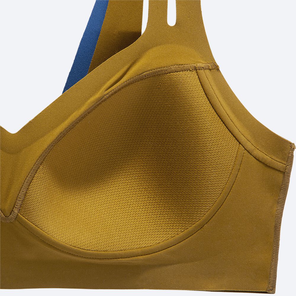 Sujetadores Deportivos Brooks Dare Strappy Run Bra Mujer Verde Oliva/Azules Gris | CR89052