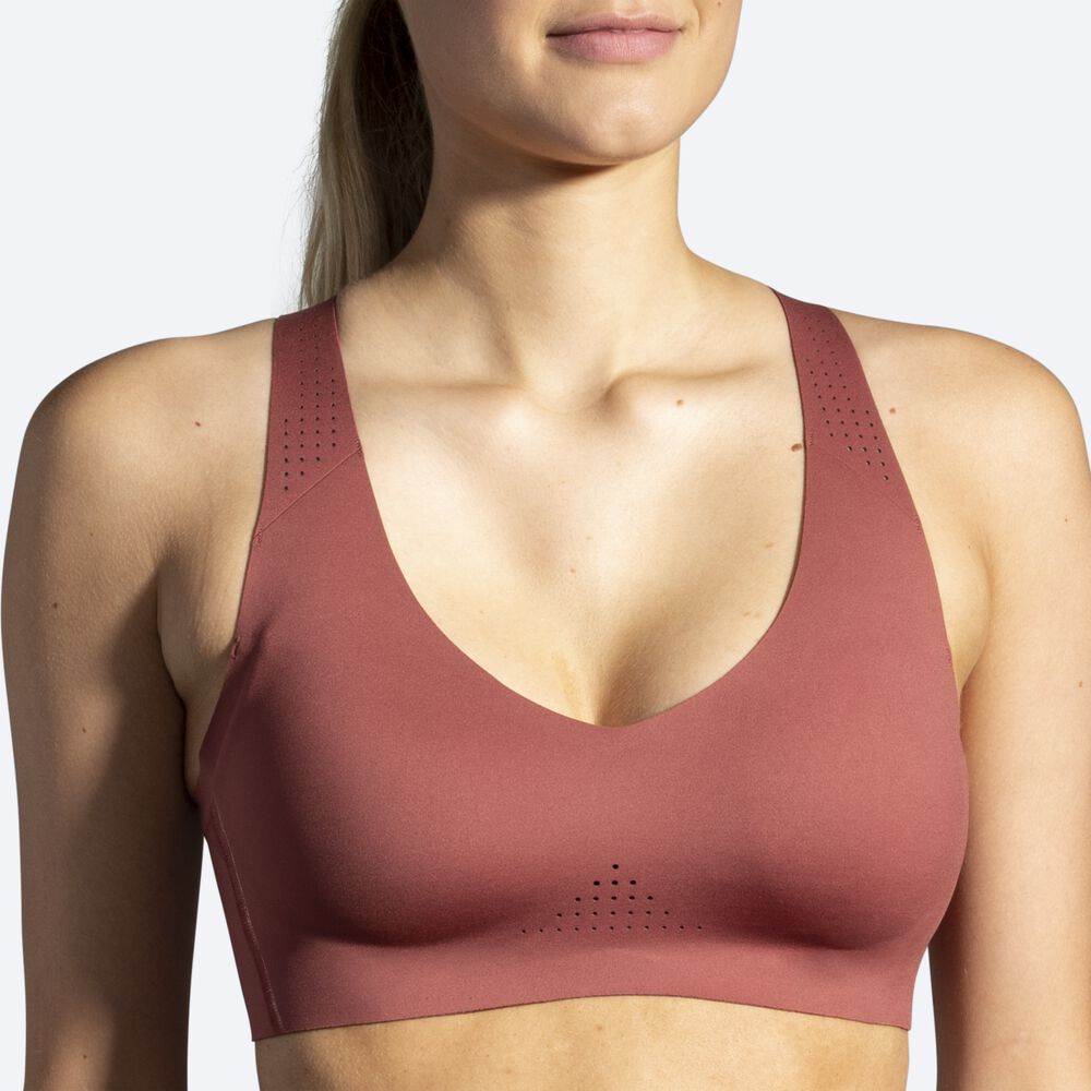 Sujetadores Deportivos Brooks Dare V Neck Run Bra Mujer / Rosas | CR79051