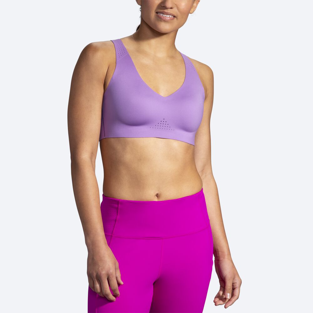 Sujetadores Deportivos Brooks Dare V Neck Run Bra Mujer Moradas | CR95468