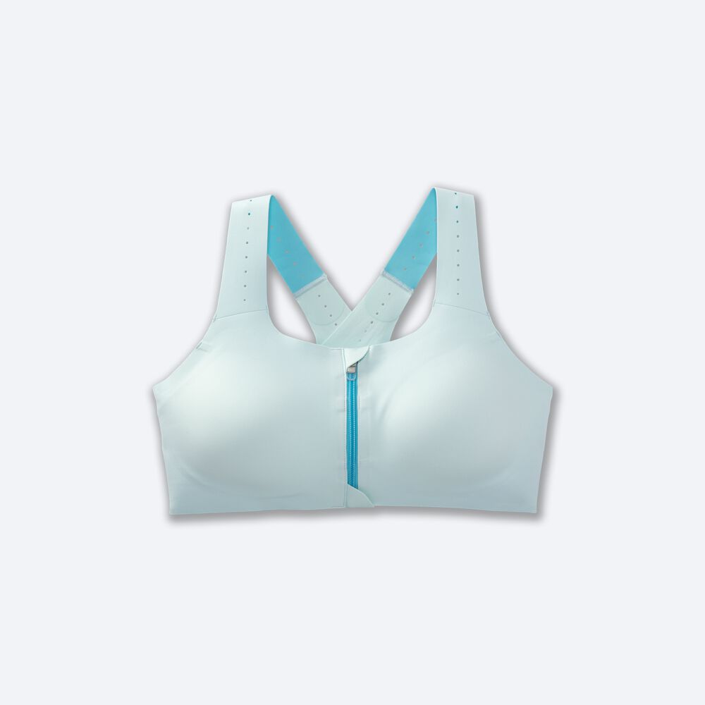 Sujetadores Deportivos Brooks Dare Zip Run Bra 2.0 Mujer Azules/Turquesa | CR34708