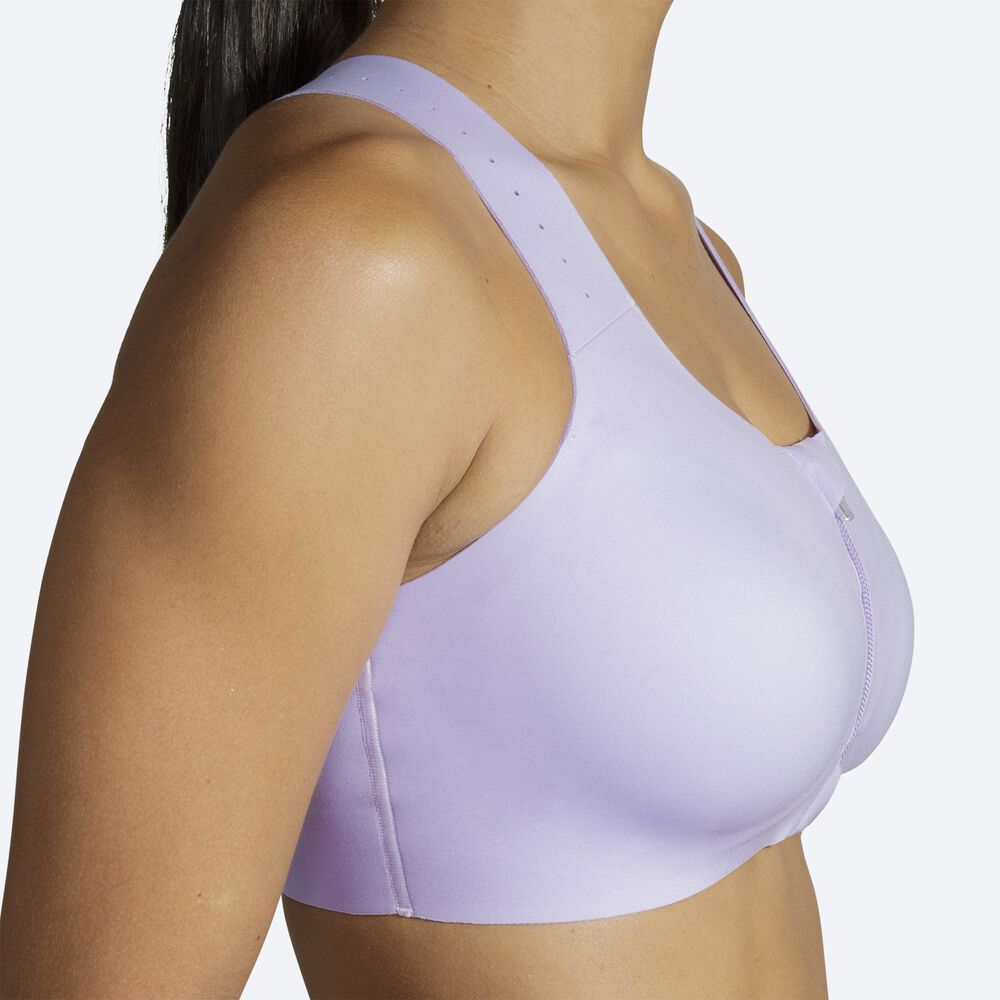 Sujetadores Deportivos Brooks Dare Zip Run Bra 2.0 Mujer Moradas Gris | CR40586