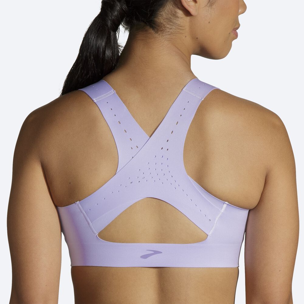 Sujetadores Deportivos Brooks Dare Zip Run Bra 2.0 Mujer Moradas Gris | CR40586