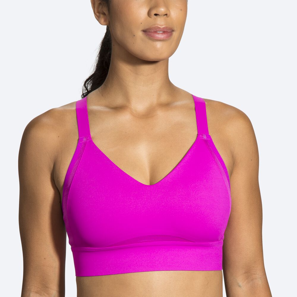 Sujetadores Deportivos Brooks Drive Interlace Run Bra Mujer Rosas/Moradas | CR50326