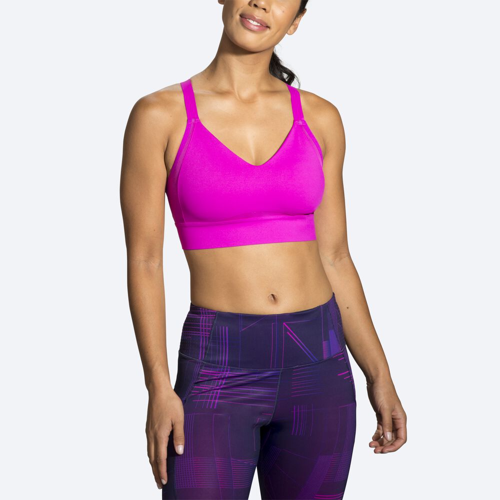 Sujetadores Deportivos Brooks Drive Interlace Run Bra Mujer Rosas/Moradas | CR50326