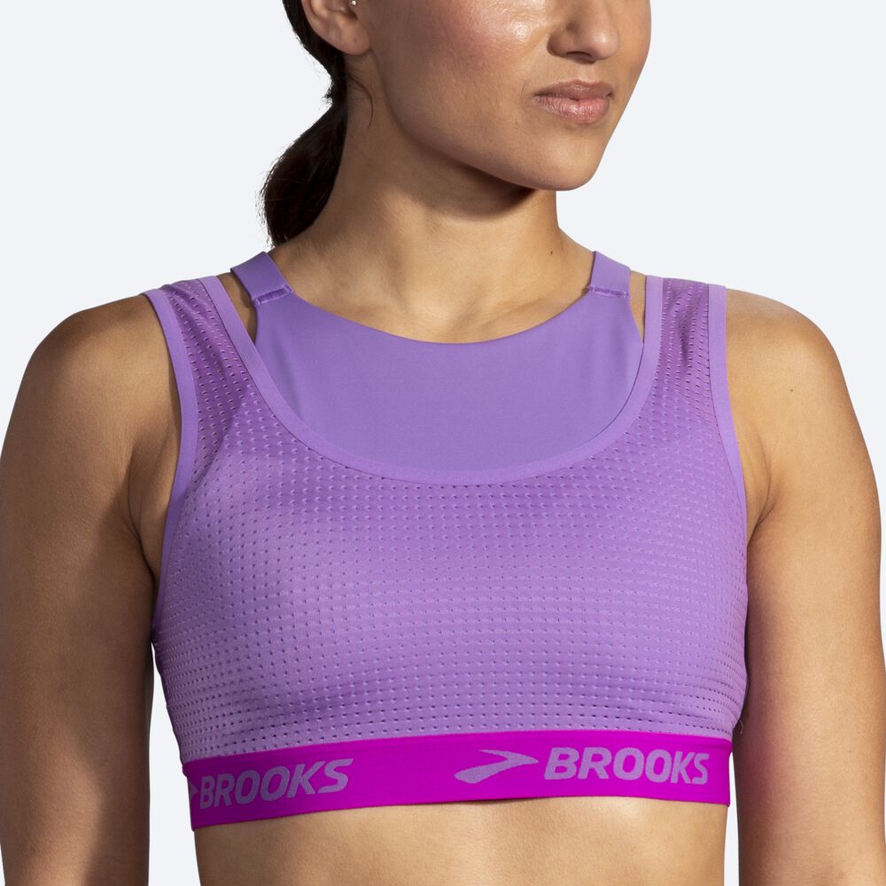 Sujetadores Deportivos Brooks Drive Mesh Run Bra Mujer Moradas | CR09572