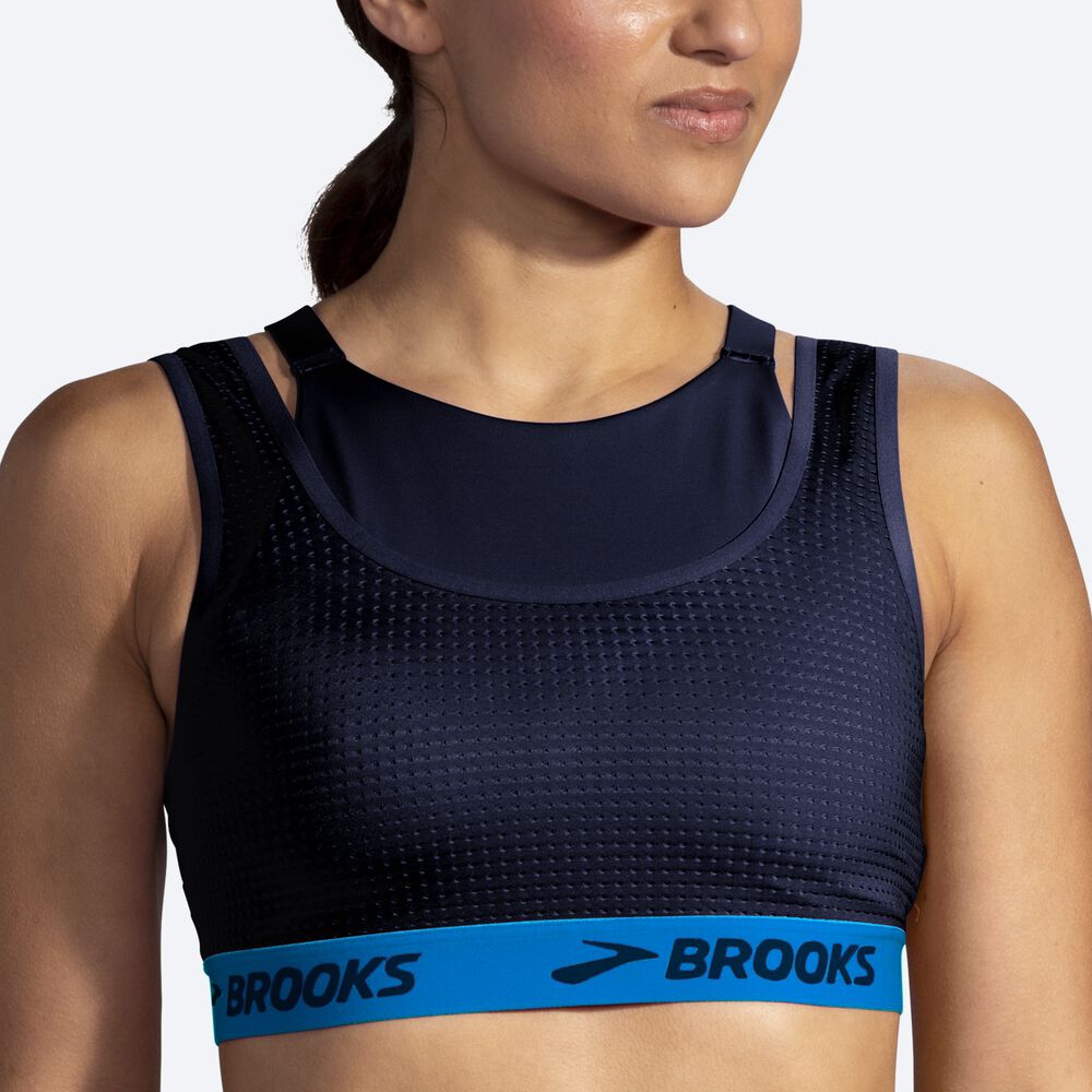 Sujetadores Deportivos Brooks Drive Mesh Run Bra Mujer Azul Marino/Azules | CR13524